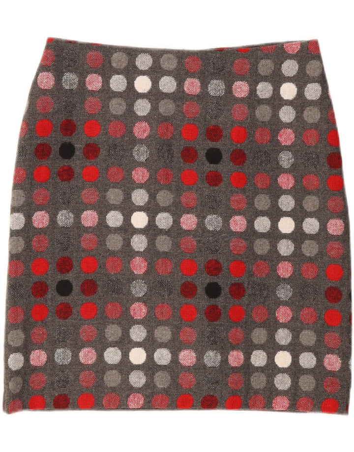Marks & Spencer Womens Straight Skirt UK 12 Medium W30 Grey Polka Dot