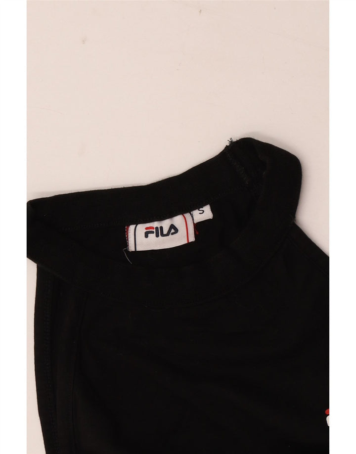 Fila Womens Graphic Crop Halter Top UK 10 Small Black Colourblock