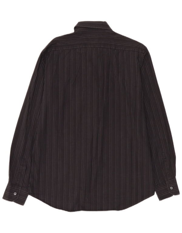 Calvin Klein Chemise slim fit pour homme Taille 43 17 XL Coton rayé noir