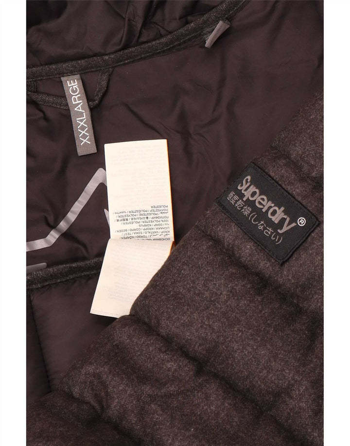 Superdry Veste matelassée à capuche pour hommes UK 46 3XL Gris Polyester