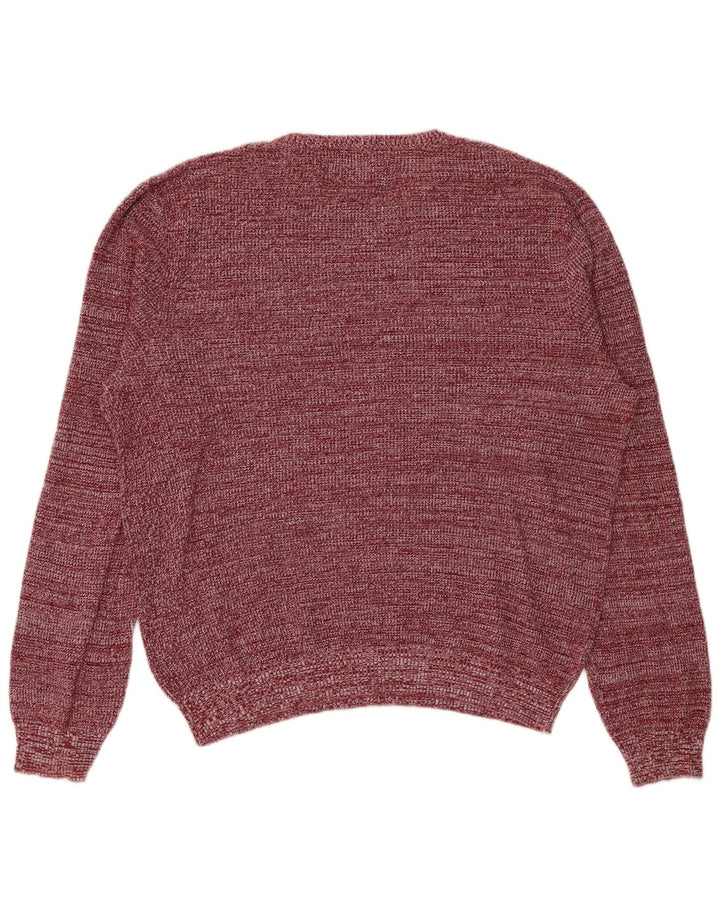 Penguin Mens Crew Neck Jumper Sweater Large Maroon Flecked Cotton