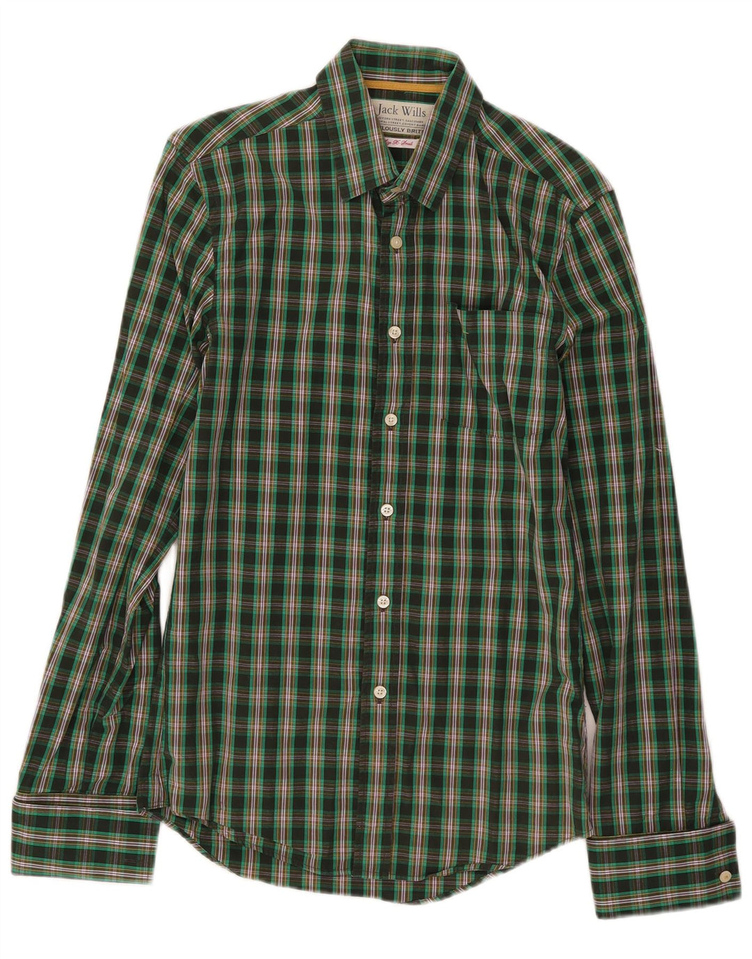 Camicia da uomo Jack Wills XS in cotone a quadri verdi