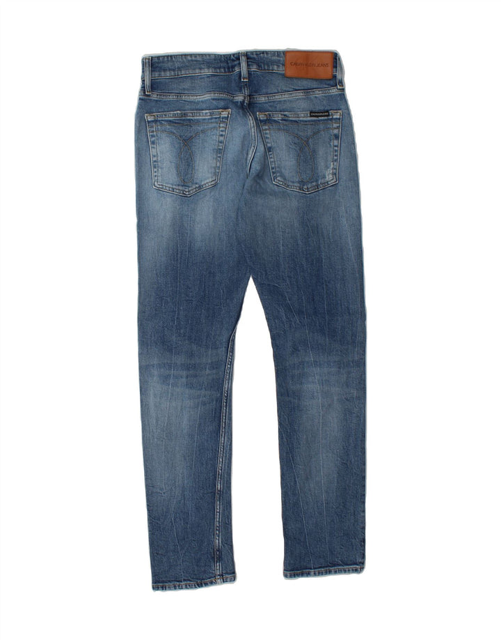 CALVIN KLEIN Mens Distressed Slim Jeans W30 L32 Blue Cotton Vintage Calvin Klein and Second-Hand Calvin Klein from Messina Hembry 