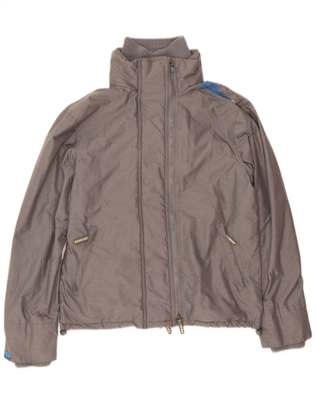 Superdry Mens Windcheater Sherpa Windbreaker Jacket UK 38 Medium Grey Nylon