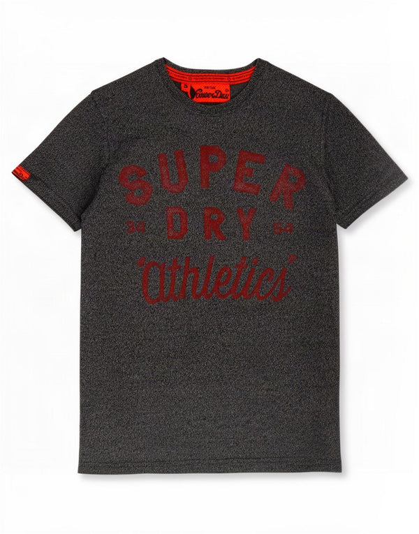 Superdry Mens Graphic T-Shirt Top Small Navy Blue Flecked Cotton