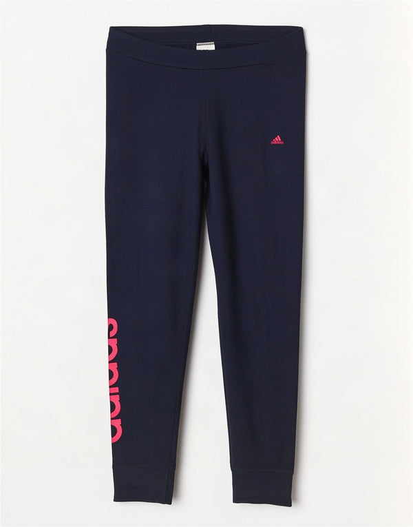 Adidas Damen Climalite Graphic Leggings UK 16/18 Große marineblaue Baumwolle