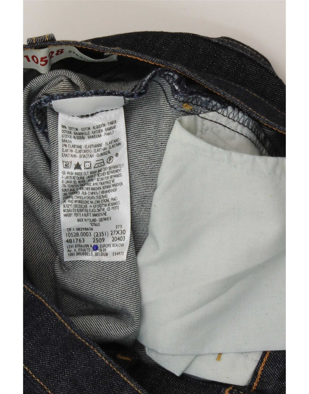 Levi's Dame 528 Straight Jeans W27 L30 Marineblå Bomuld
