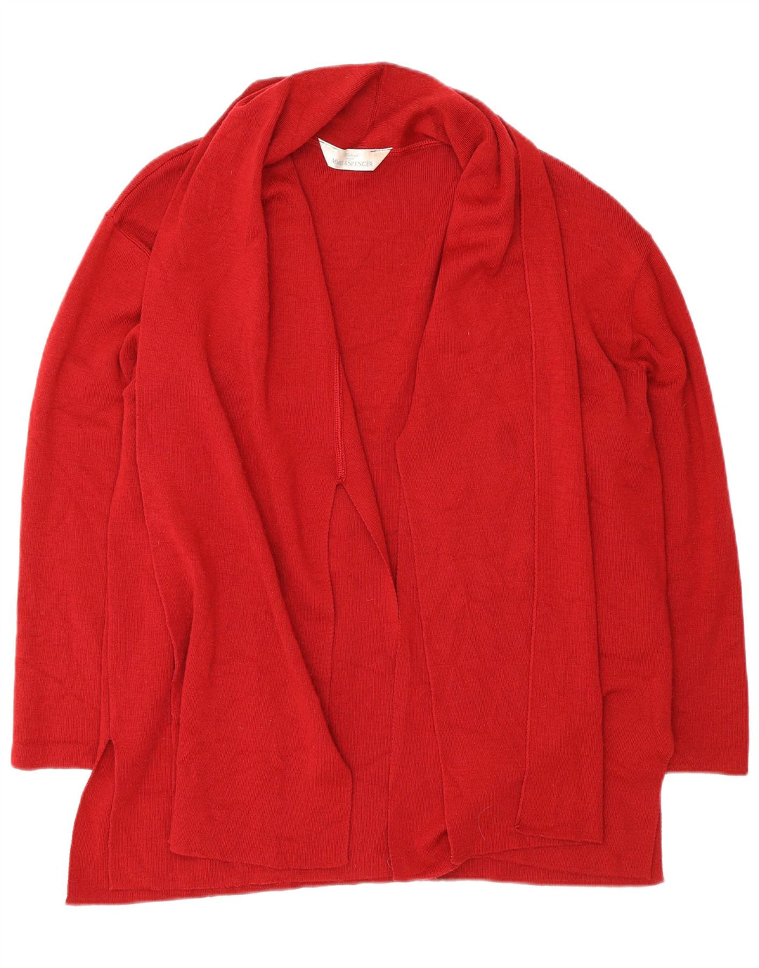 Marks & Spencer Dame Oversized Open Cardigan Sweater UK 14 Large Red