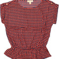 MICHAEL KORS Womens Blouse Top UK 16 Large Red Geometric Polyester Vintage Michael Kors and Second-Hand Michael Kors from Messina Hembry 