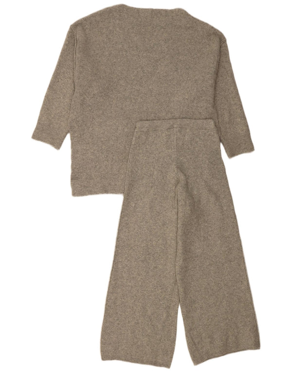 Conjunto feminino Zara de malha oversized de 2 peças UK 10 pequeno cinza acrílico