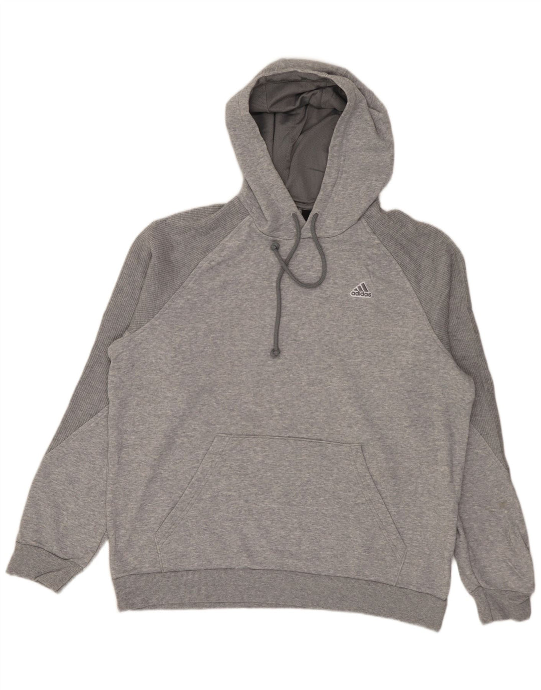 Adidas Pull à capuche en coton moucheté gris moyen pour homme