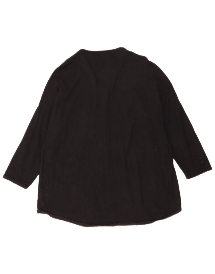 Marks & Spencer Womens Longline Zip Neck Jumper Sweater UK 10 Small Navy Bl
