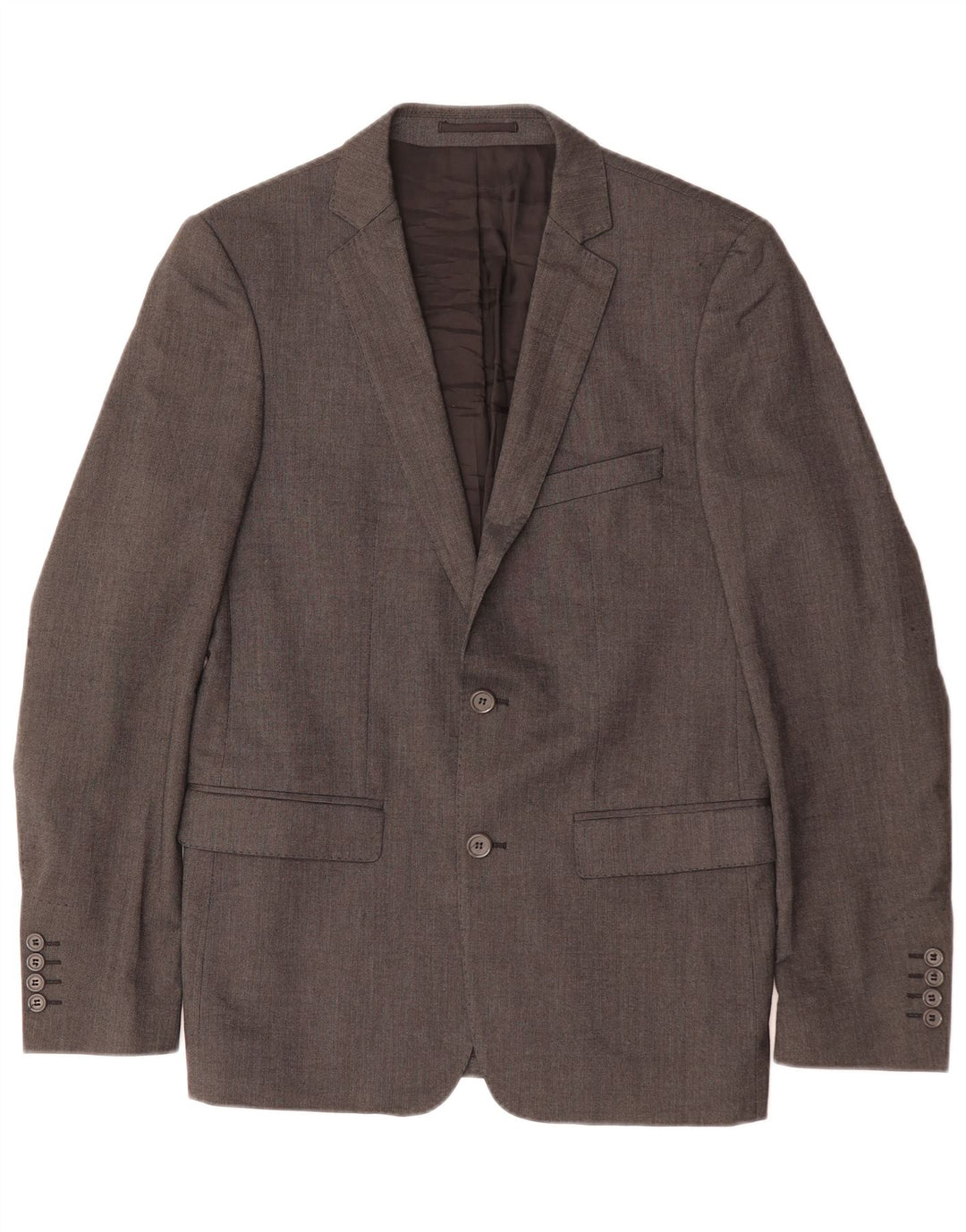 Zara Herren-Blazer mit 2 Knöpfen, EU 48, mittelgraue Viskose