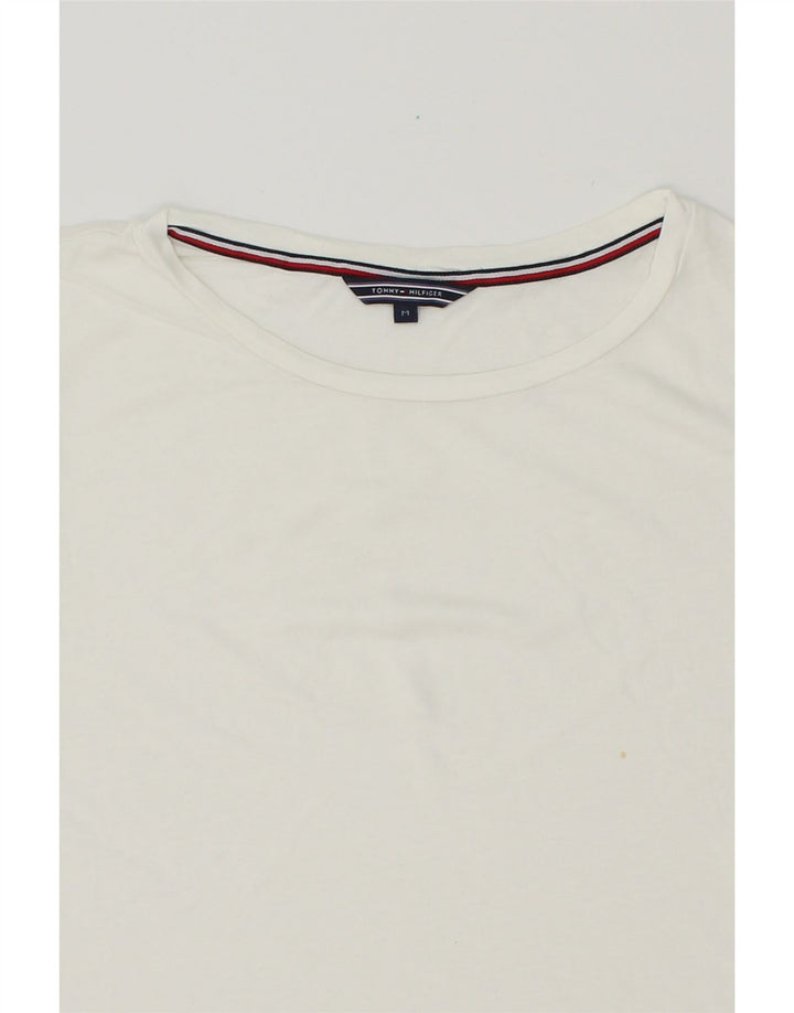 TOMMY HILFIGER Womens T-Shirt Top UK 14 Medium White Vintage Tommy Hilfiger and Second-Hand Tommy Hilfiger from Messina Hembry 