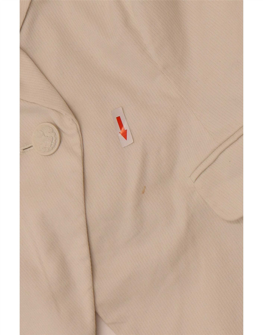 Guess Jaqueta blazer feminina sem mangas com 1 botão Reino Unido 16 grande algodão branco