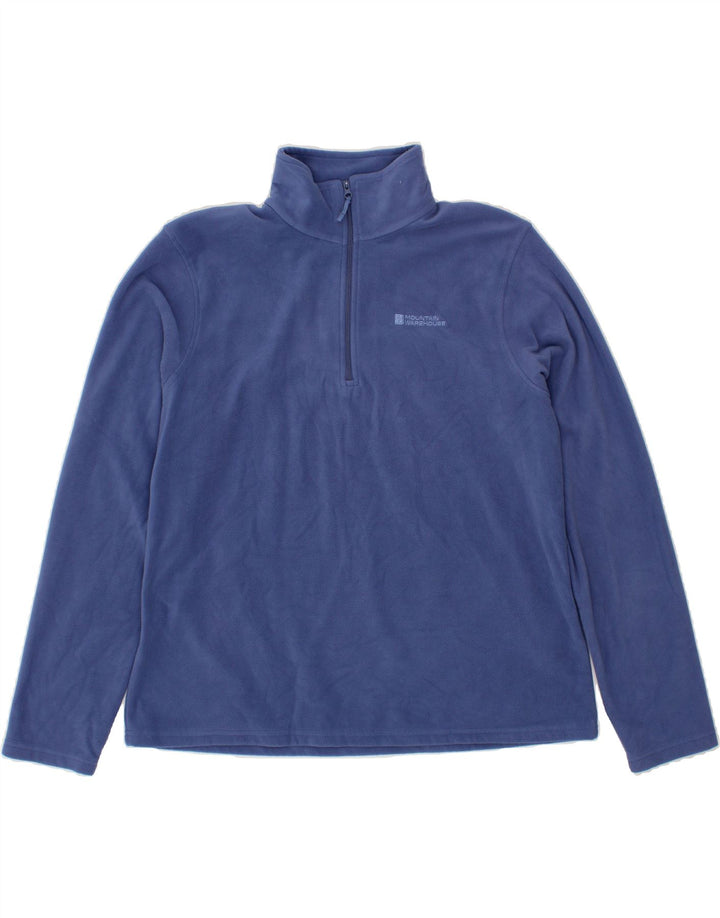 MOUNTAIN WAREHOUSE Mens Zip Neck Fleece Jumper XL Blue Polyester Vintage Mountain Warehouse and Second-Hand Mountain Warehouse from Messina Hembry 