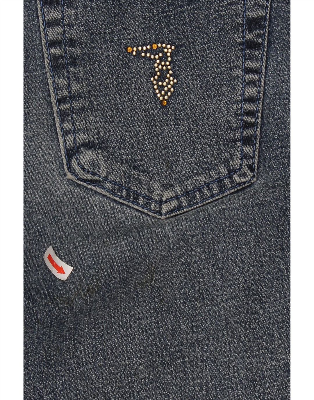 Trussardi Womens Straight Jeans W29 L30 Blue Cotton