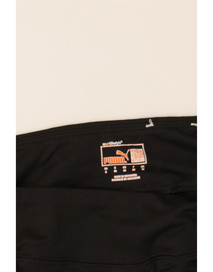 PUMA Womens Leggings UK 10 Small Black Vintage Puma and Second-Hand Puma from Messina Hembry 