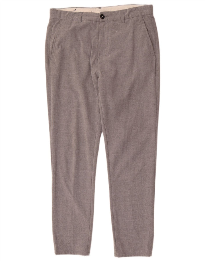 Zara Mens Slim Chino Trousers EU 42 Large W32 L28 Grey Polyester