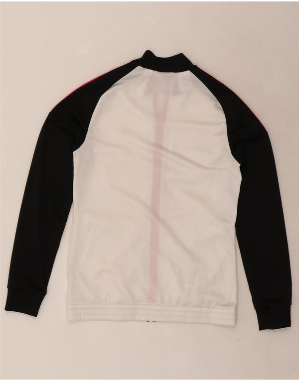Adidas Mädchen-Trainingsanzug-Top-Jacke, 14–15 Jahre, weißes Colourblock-Polyester