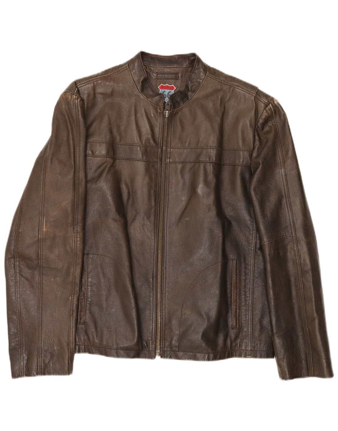 Route 66 Chaqueta de cuero para hombre UK 40 Large Cuero marrón
