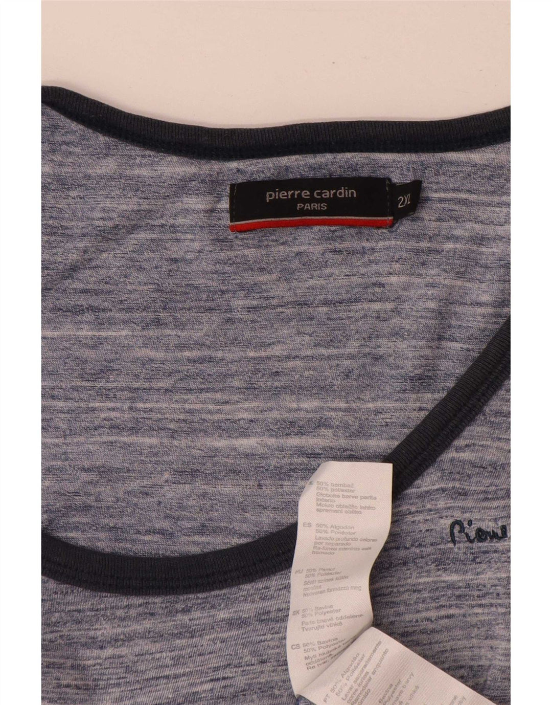 Pierre Cardin Mens Vest Top 2XL Blue Flecked Cotton