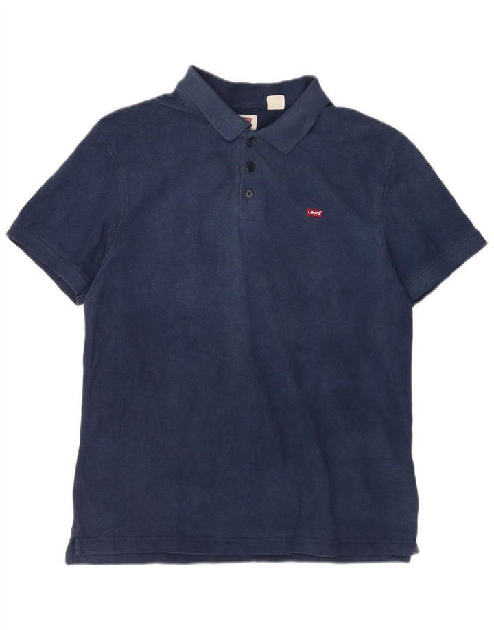 Levi's Mens Standard Polo Shirt Large Navy Blue Cotton