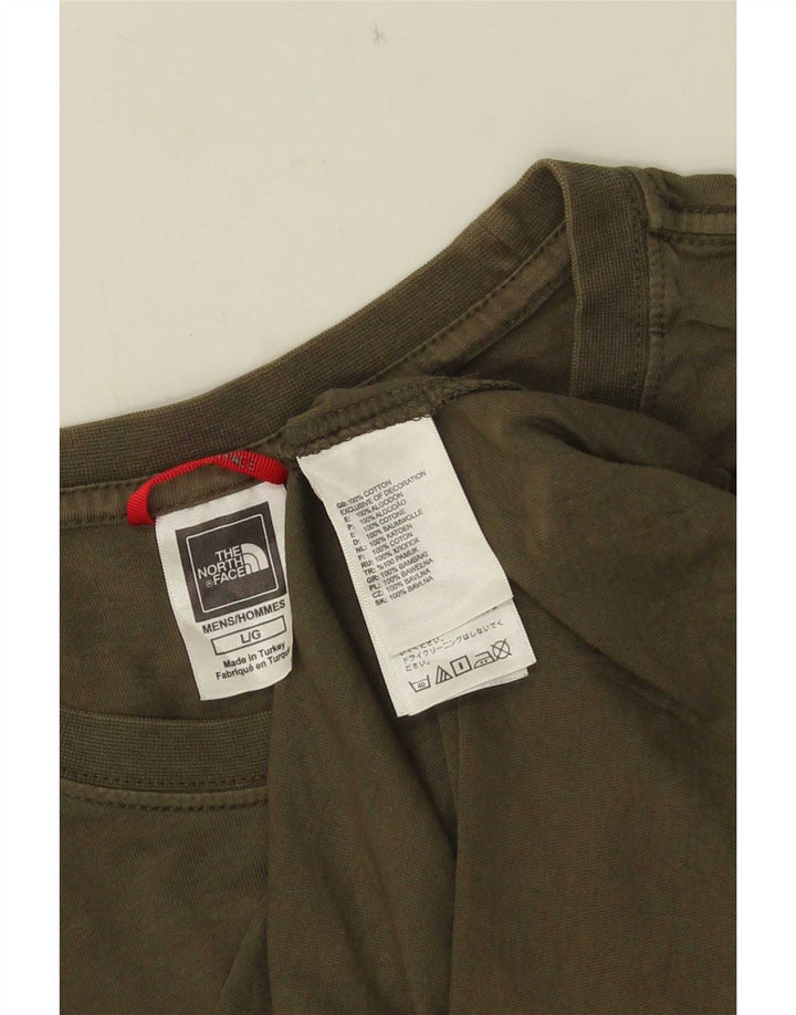 The North Face Mens T-Shirt Top Large Khaki Cotton