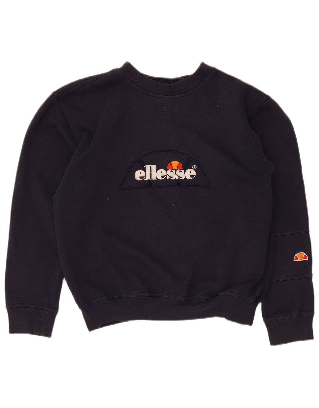 Ellesse Womens Grafisk Oversized Sweatshirt Jumper UK 10 Small Navy Blue