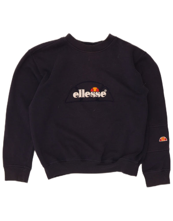 Ellesse Womens Graphic Oversized Sweatshirt Pullover UK 10 Small Marineblau