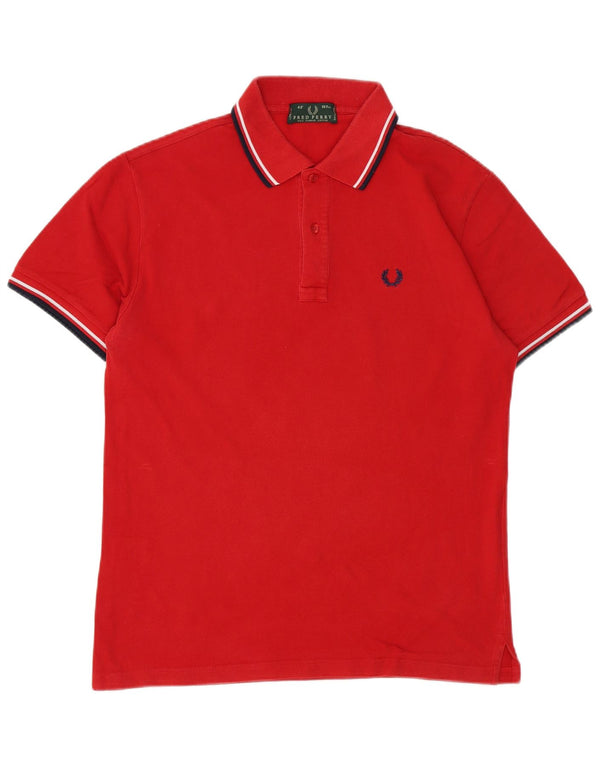 Polo da uomo Fred Perry in cotone a righe rosse medie
