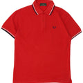 Fred Perry Herren-Poloshirt aus mittelroter, gestreifter Baumwolle