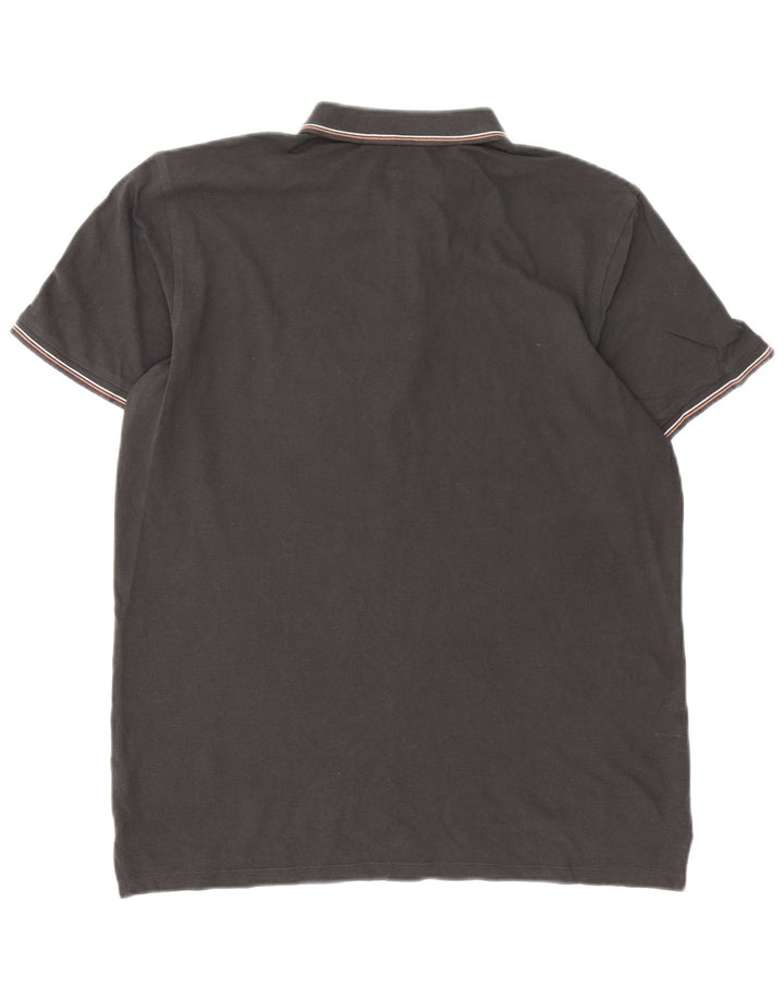 Polo Lee da uomo vestibilità regolare, taglia grande, in cotone grigio
