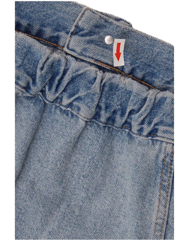 ZARA Womens Crop Denim Jacket UK 14 Large Blue Cotton