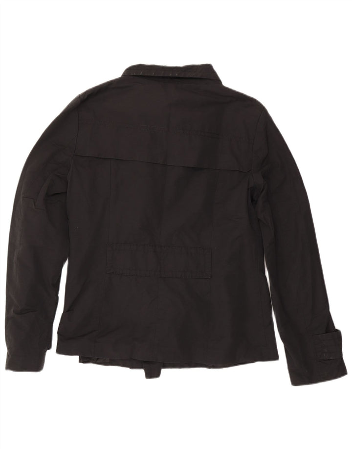Zara Womens Short Pea Coat UK 18 XL Black Cotton