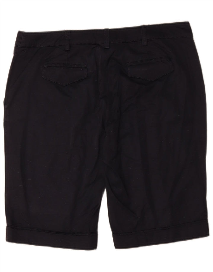 Gianfranco Ferre Womens Chino Shorts W34 Large  Navy Blue Silk