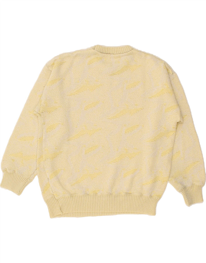 VINTAGE Womens Crew Neck Jumper Sweater UK 12 Medium Yellow Vintage Vintage and Second-Hand Vintage from Messina Hembry 