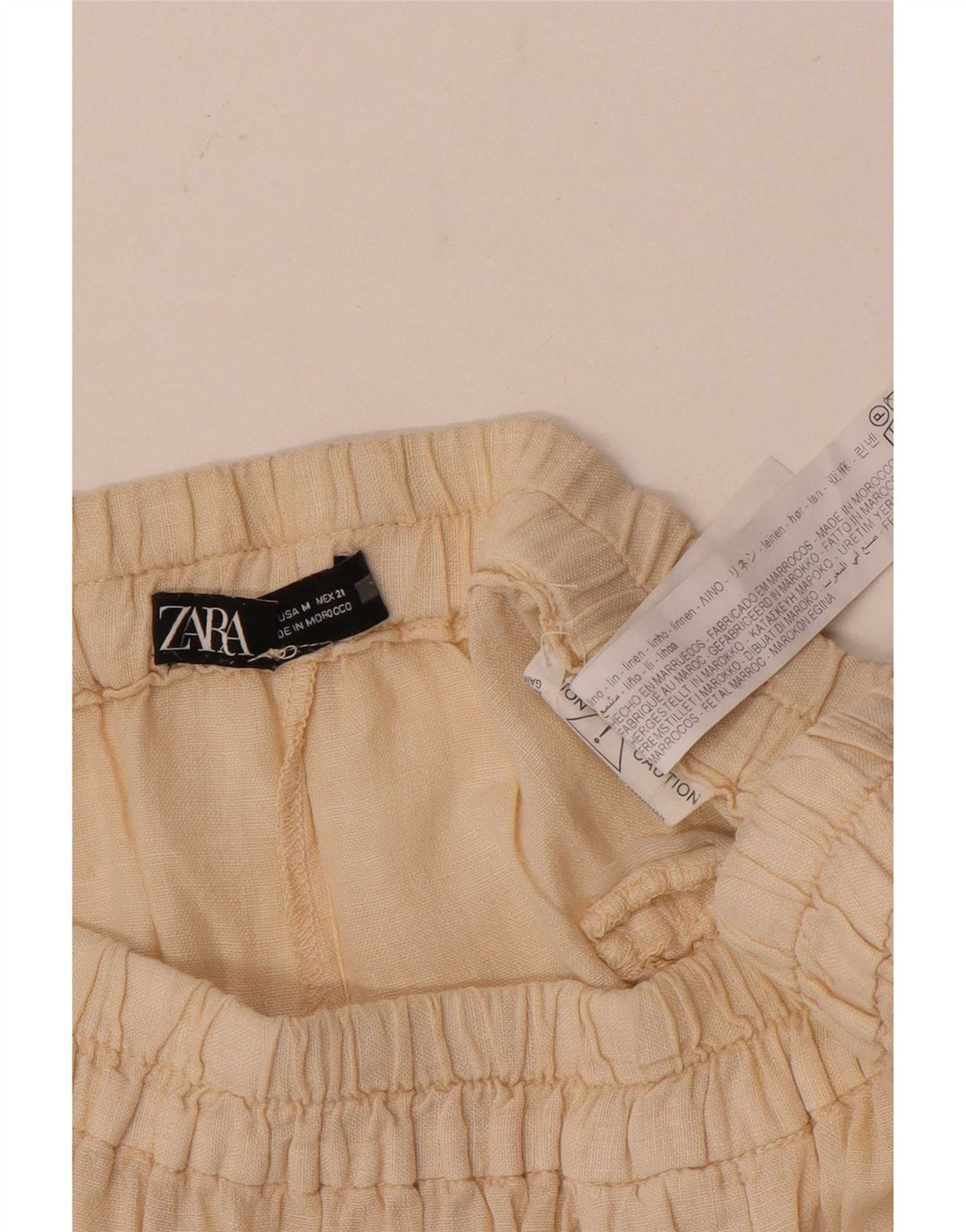 Zara Womens Casual Shorts Medium W28 Off White Linen