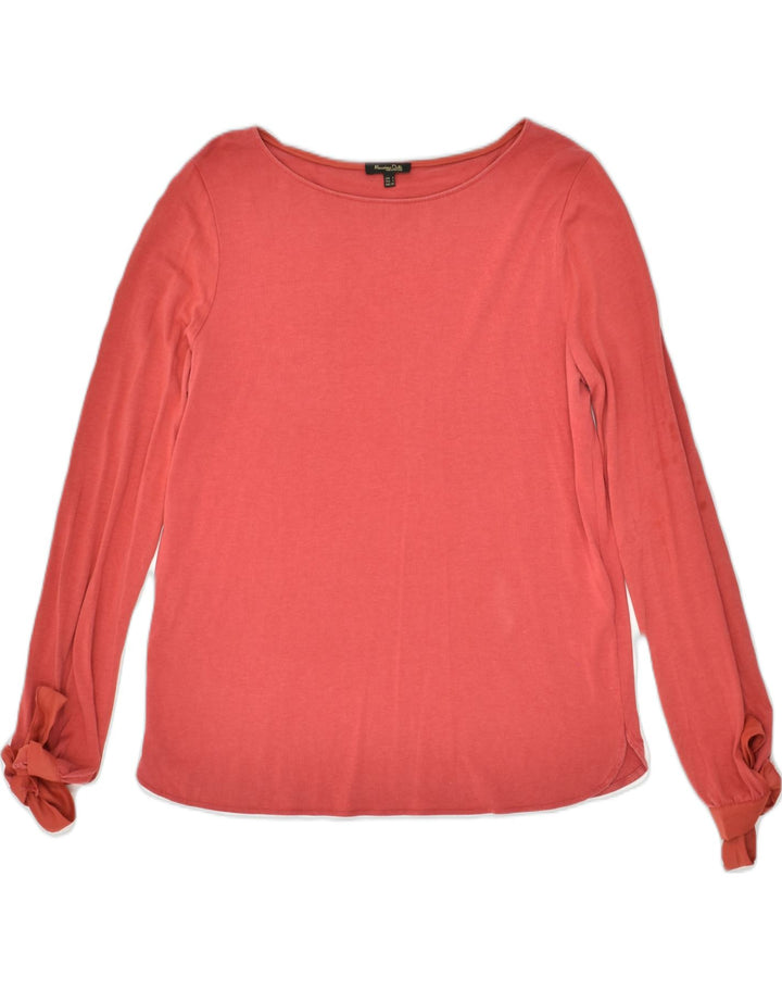 MASSIMO DUTTI Womens Top Long Sleeve UK 10 Small Red Polyester | Vintage Massimo Dutti | Thrift | Second-Hand Massimo Dutti | Used Clothing | Messina Hembry 