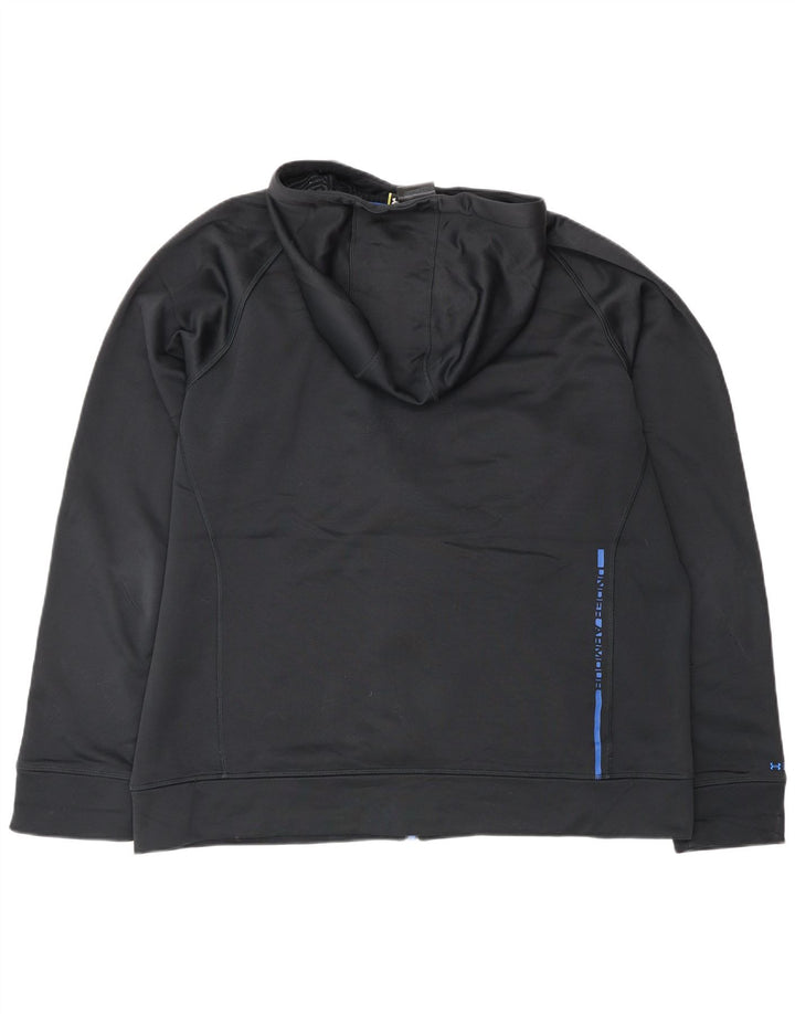 UNDER ARMOUR Mens Graphic Zip Hoodie Sweater Large Black