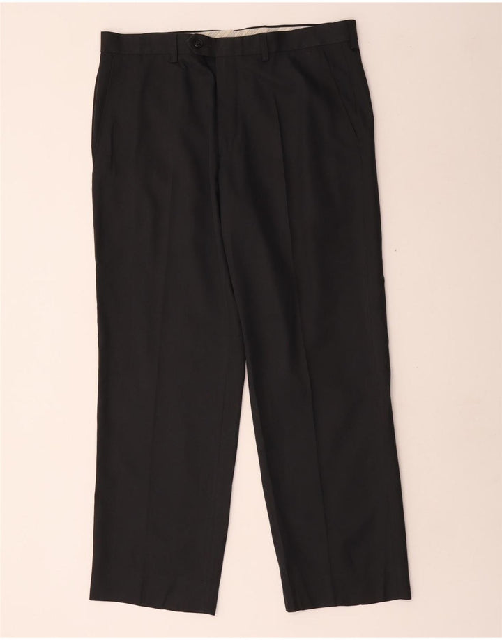 Gerade Herren-Anzughose von Marks & Spencer, W34, L29, grau, Polyester