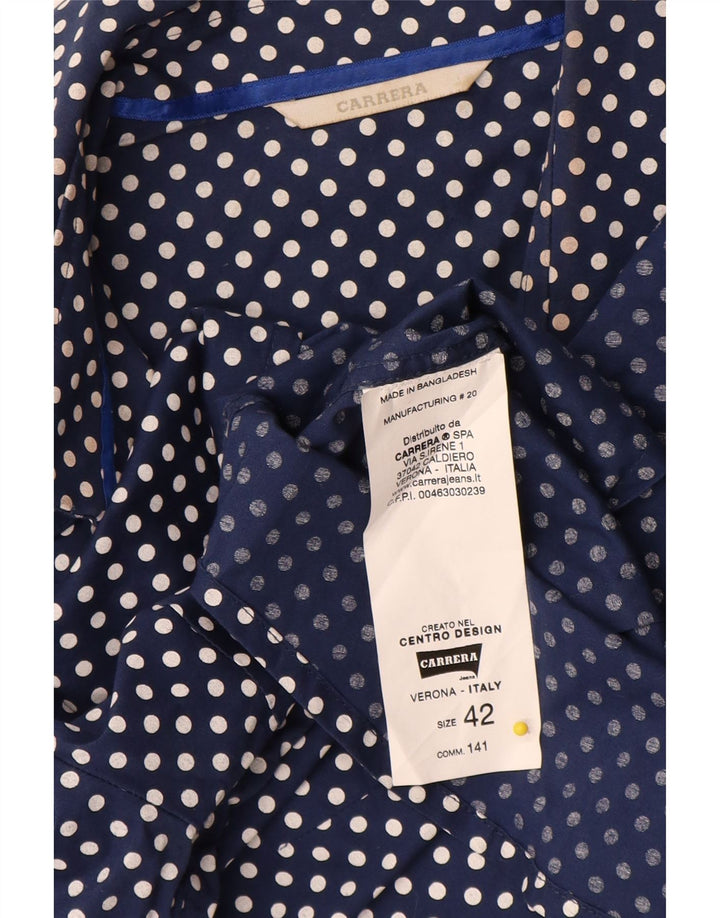 Carrera Dameskjorte Bluse IT 42 Medium Blue Polka Dot Bomuld