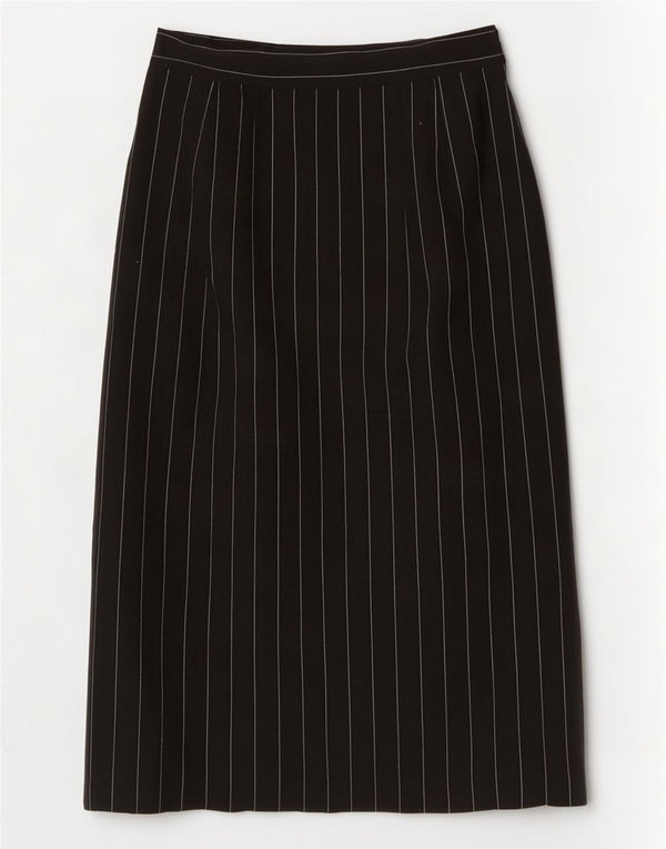 St. Bernard Damen Midirock UK 14 Medium W26 Schwarzes Nadelstreifen-Polyester