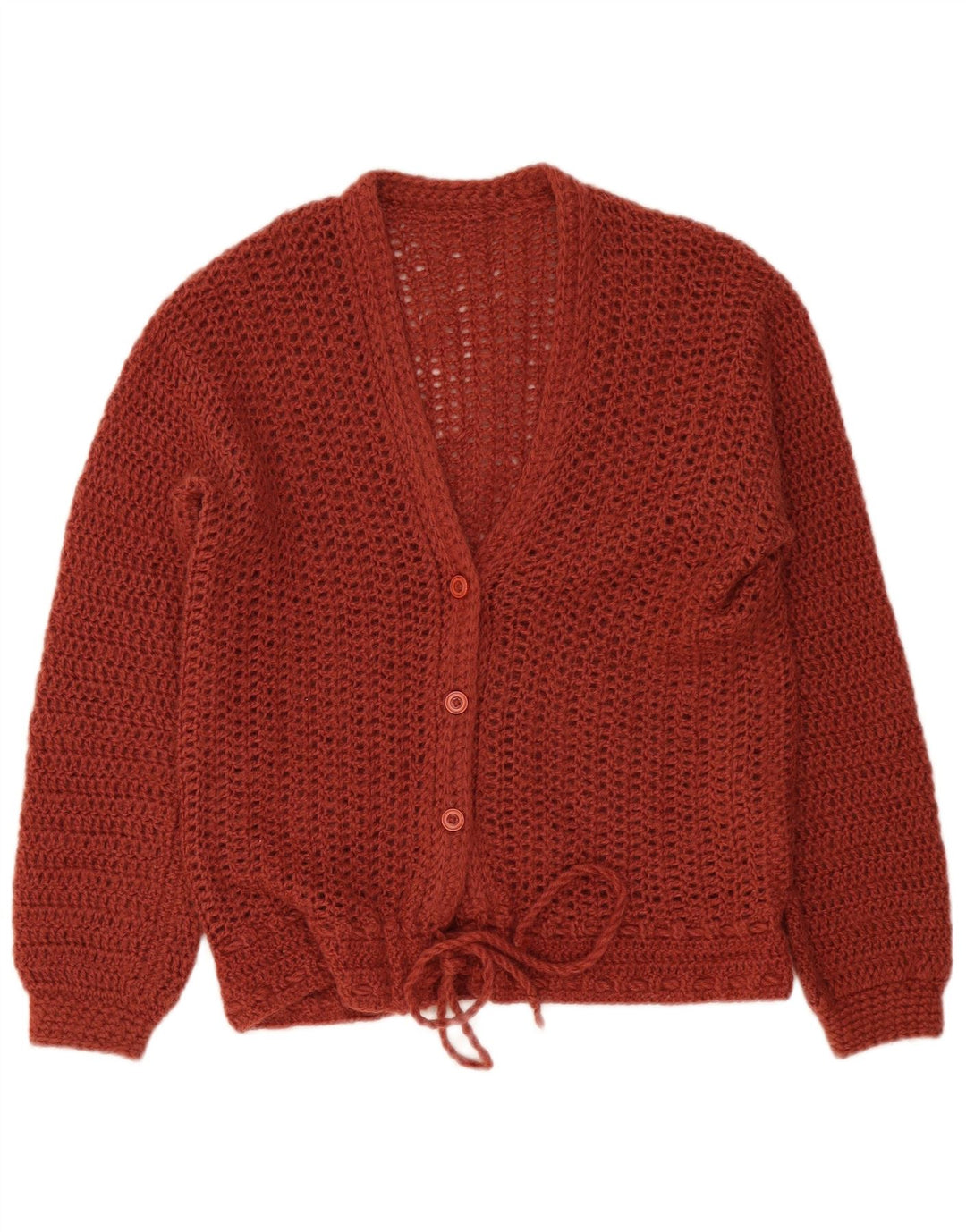 Vintage Womens Cardigan Sweater UK 16 Large Brown