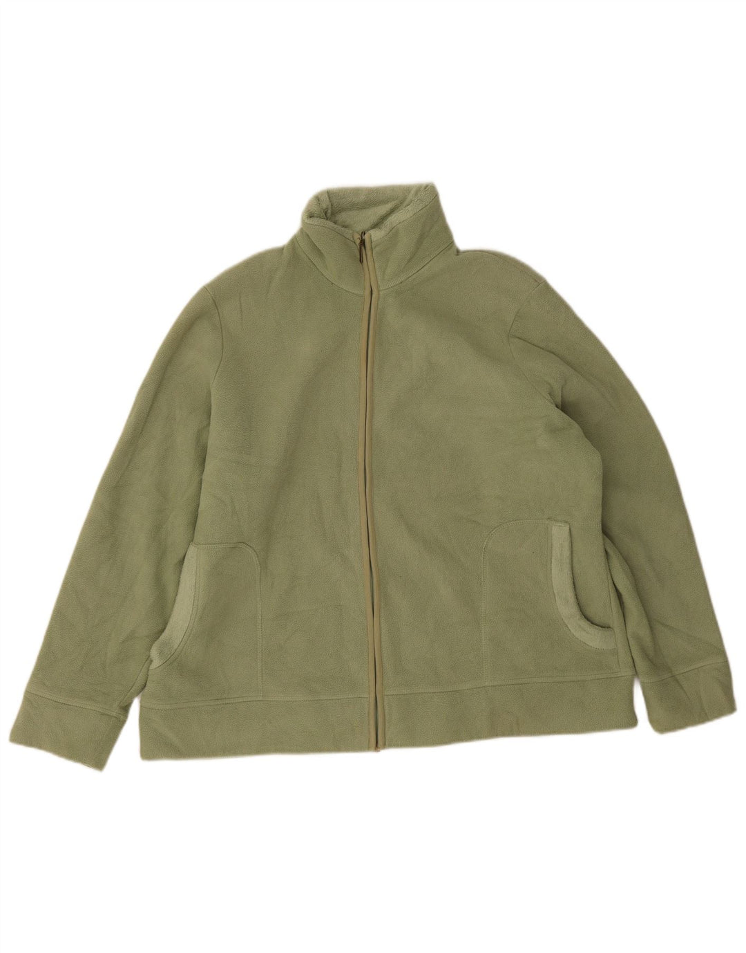 Marks & Spencer Womens Oversized Fleece Jacket UK 18 XL Green Polyester