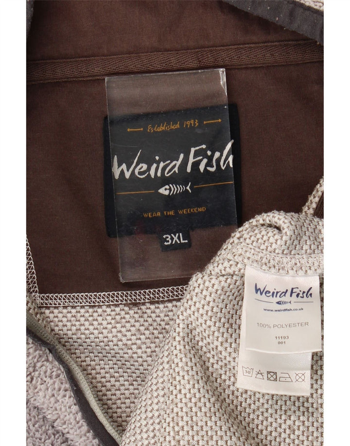 Weird Fish Mens Zip Neck Sweatshirt Jumper 3XL Grey Polyester