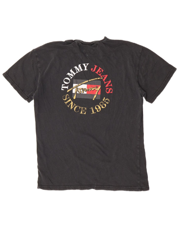 T-shirt grafica da uomo Tommy Hilfiger Top piccola in cotone nero