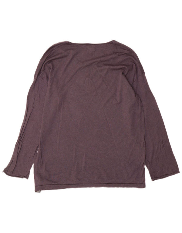 Damski sweter Massimo Dutti z dekoltem w łódkę UK 14 Średni szary wełniany