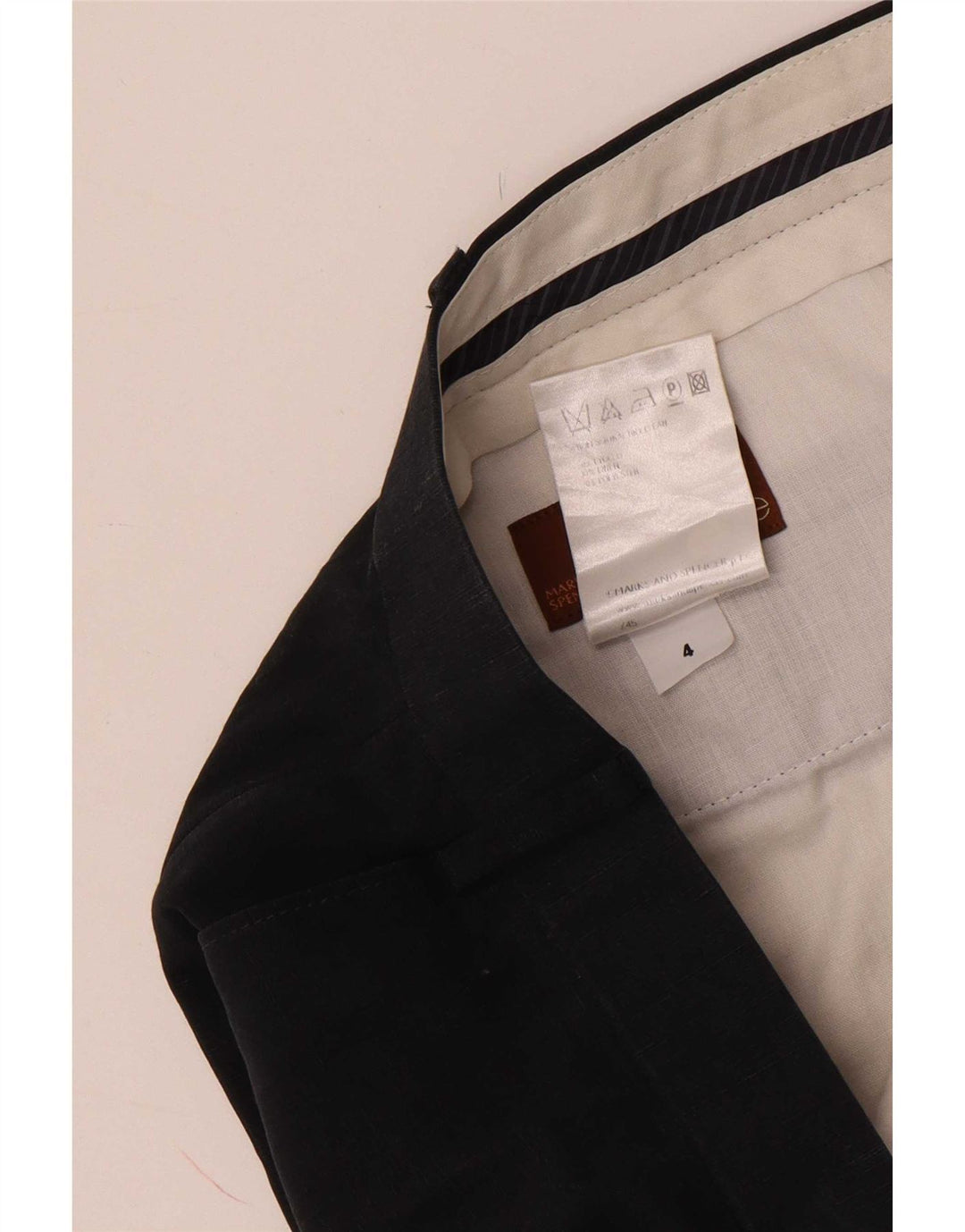 Marks & Spencer Herre Pegged Suit Bukser W42 L33 Navy Blue Lyocell