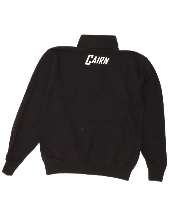 Champion Mens Graphic Zip Neck Sweatshirt Jumper Medium Black Cotton